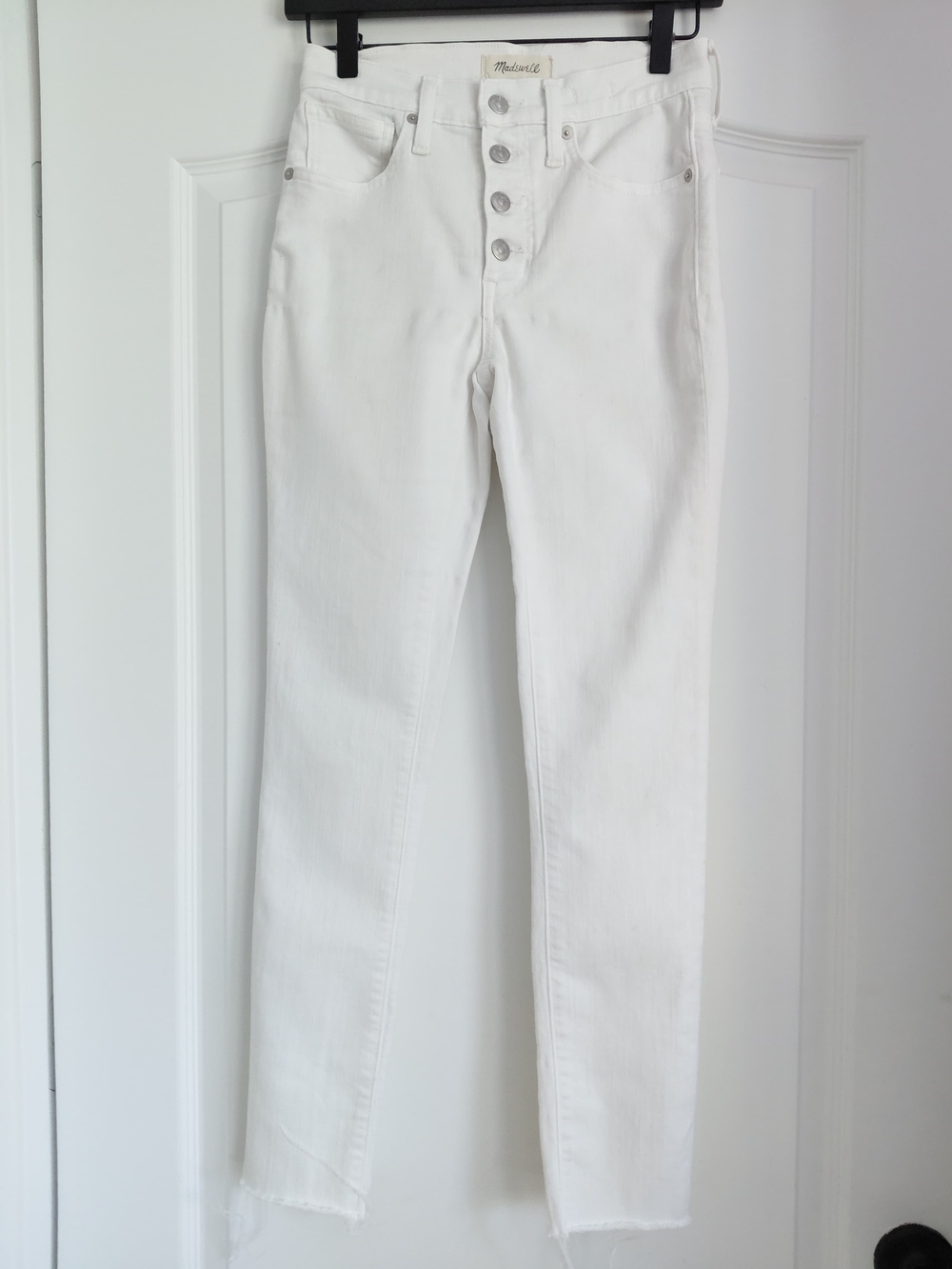 Madewell White High-Rise Button-Fly Jeans